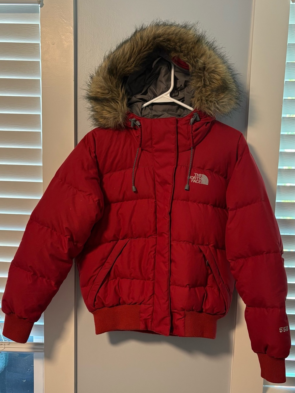 The North Face Gotham 550 Fill Down Puffer Jacket Red Women’s XS